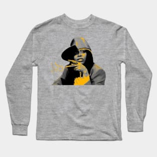 Badu Hip Hop Grey Long Sleeve T-Shirt